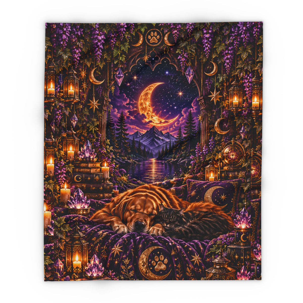 Arctic Fleece Blanket: Cozy Celestial Dog & Cat Sleep Throw